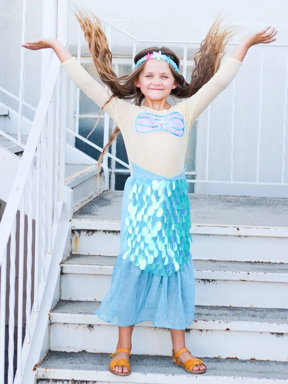 Magical Mermaid Costume Deluxe Girls or Toddler Halloween Dress Up