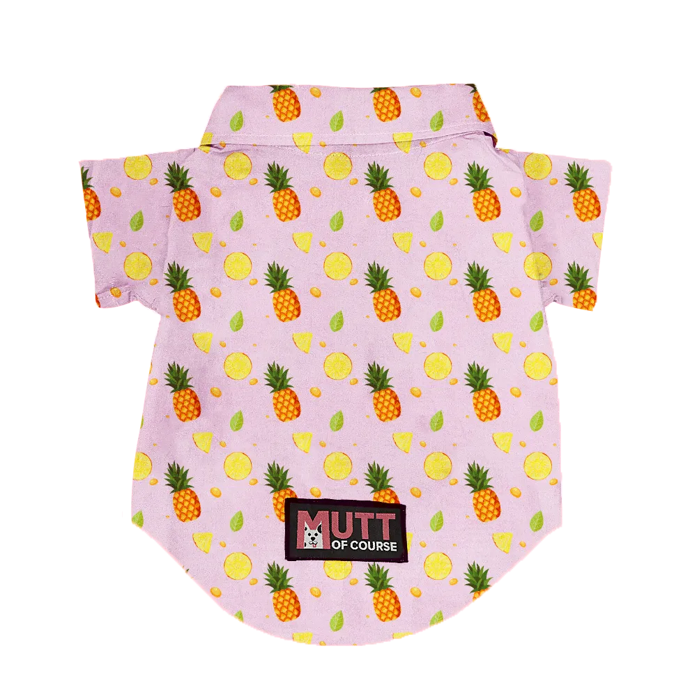 Matching Pineapple Pop Dog Shirt & Dog Bow Tie  | Adjustable Bow Tie for Dogs | Breathable Fabric Shirt for Dogs