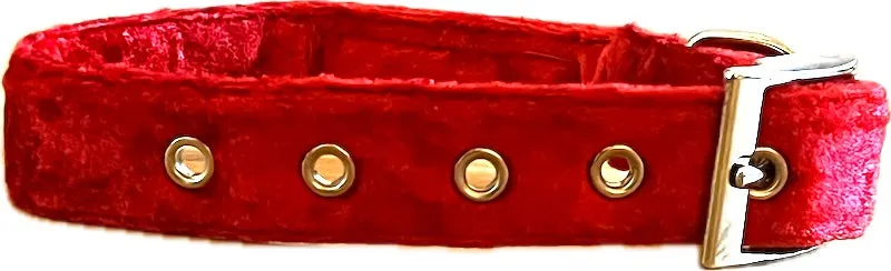 Metal Buckle Dog Collar "Red Velvet Crush" Range by Mabel & Mu