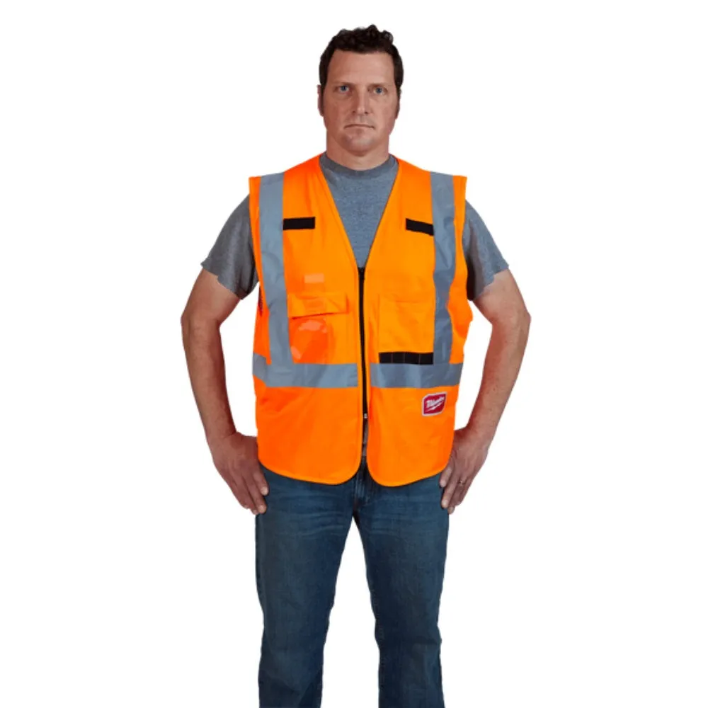 Milwaukee 48735032 L/XL Orange High Visibility Safety Vest