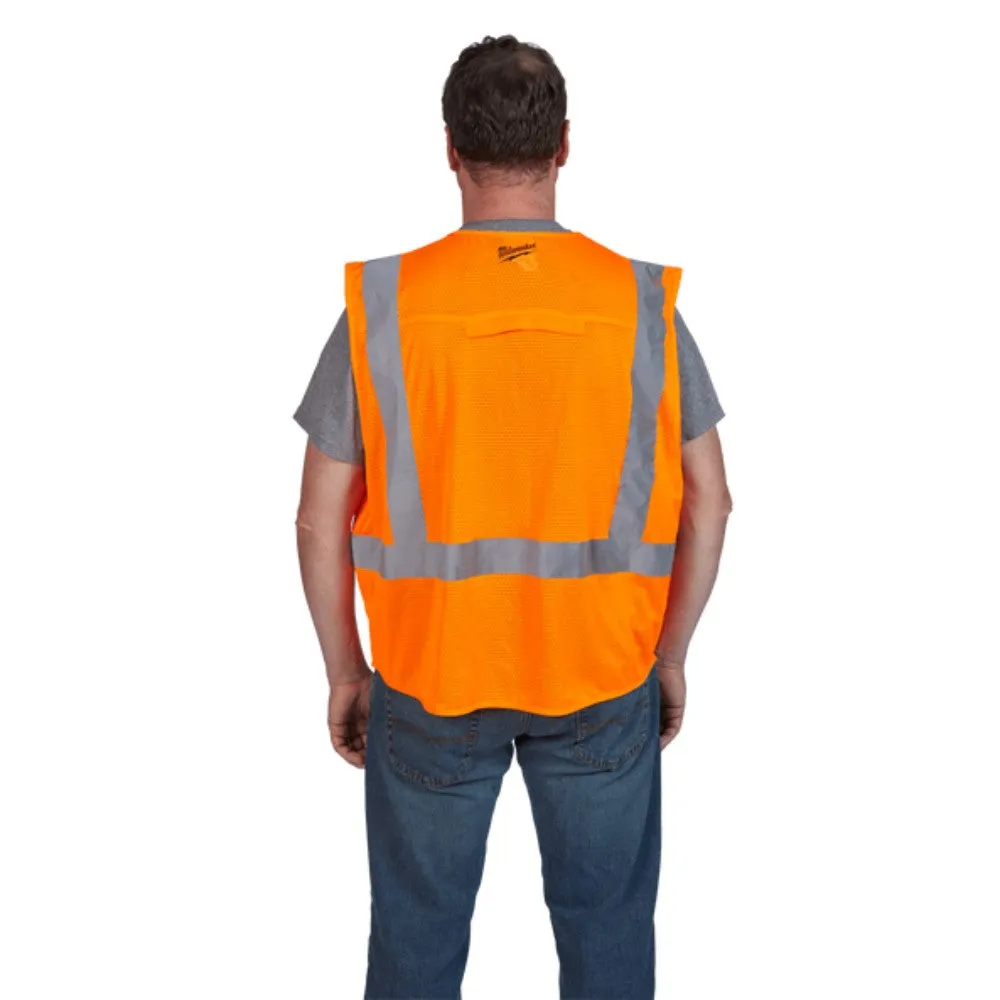 Milwaukee 48735032 L/XL Orange High Visibility Safety Vest