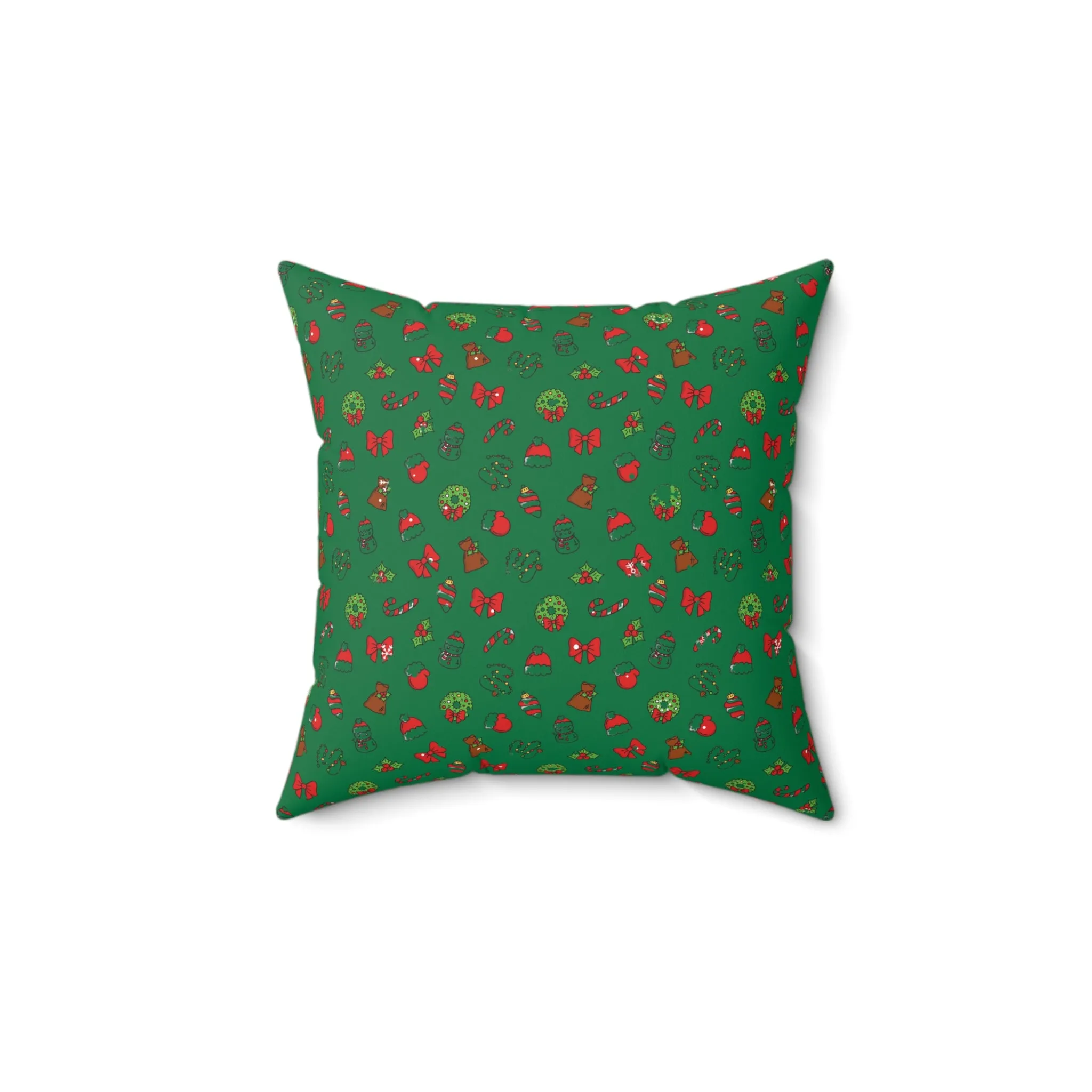 Modern Green Christmas Throw Pillow | Trendy Holiday Home Decor Accent