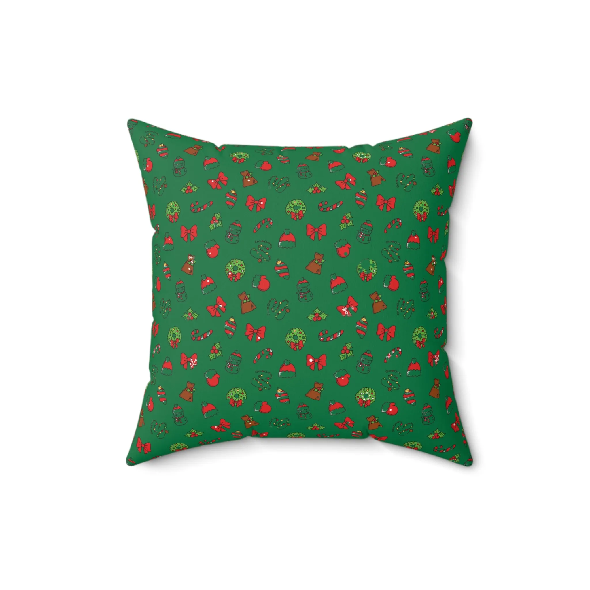 Modern Green Christmas Throw Pillow | Trendy Holiday Home Decor Accent