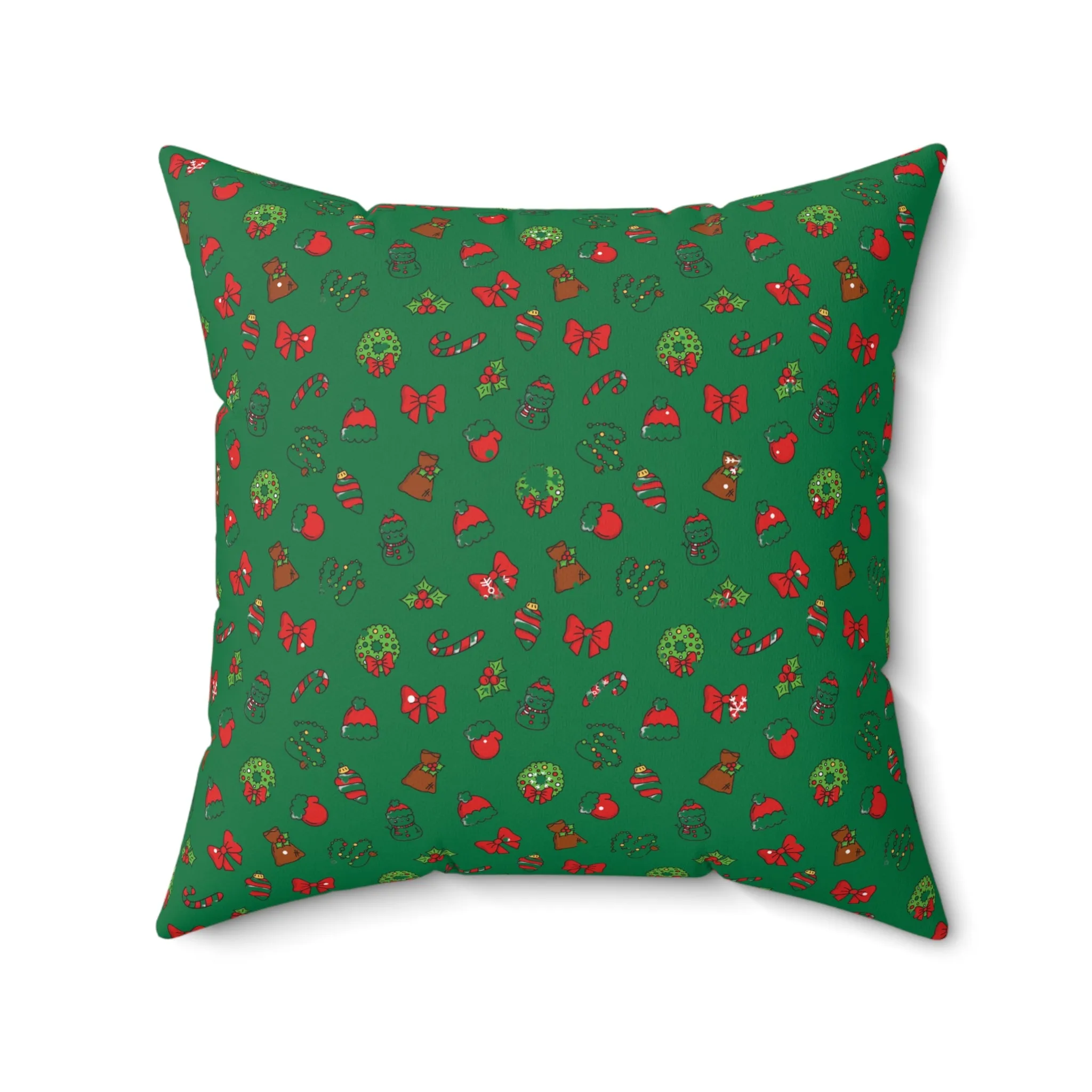 Modern Green Christmas Throw Pillow | Trendy Holiday Home Decor Accent