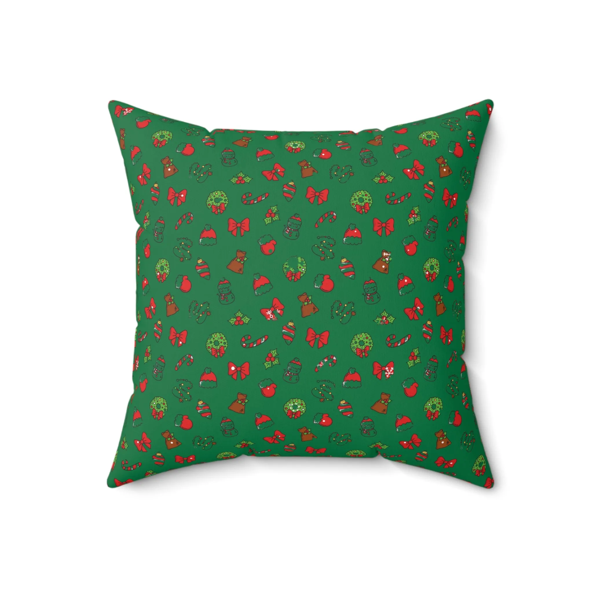Modern Green Christmas Throw Pillow | Trendy Holiday Home Decor Accent
