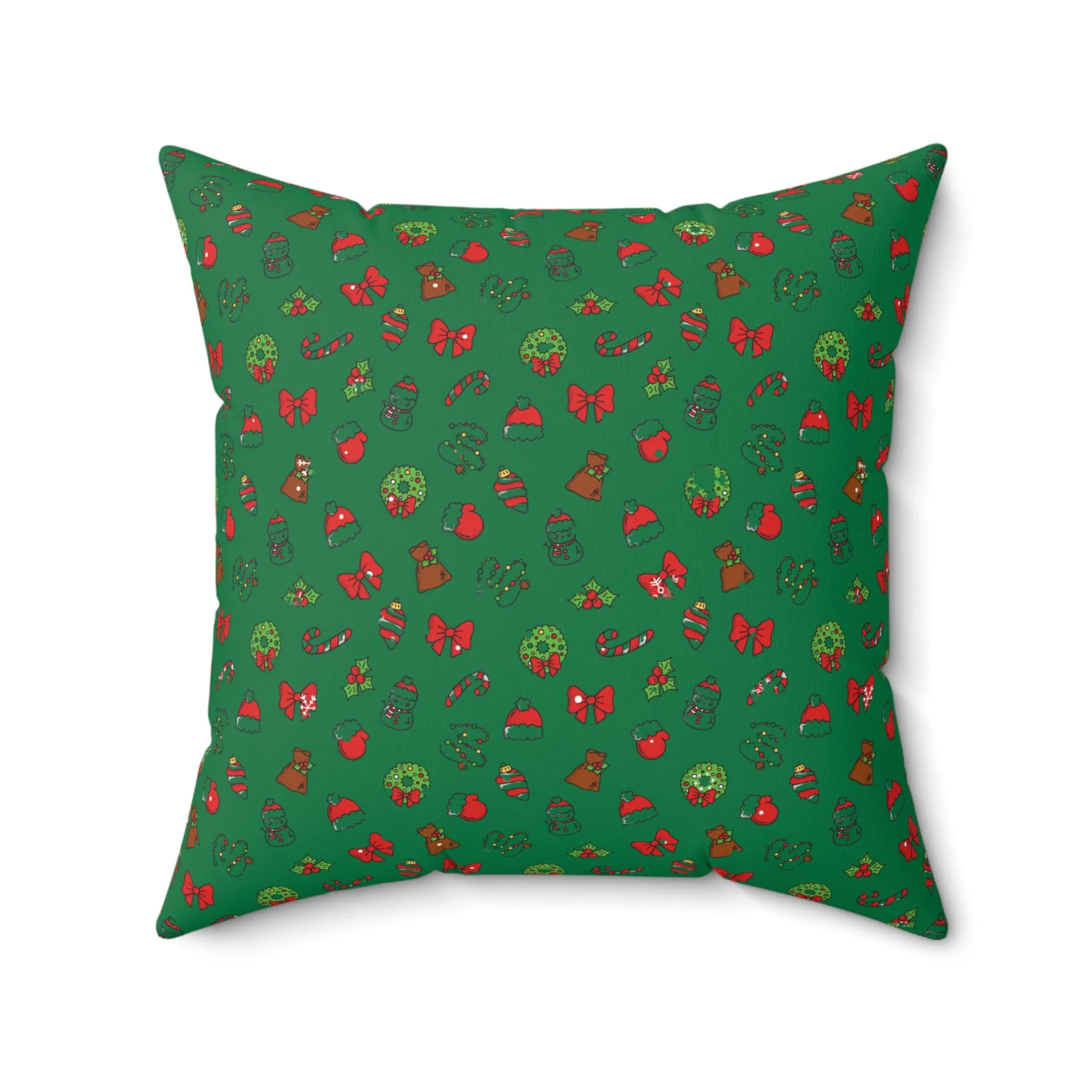 Modern Green Christmas Throw Pillow | Trendy Holiday Home Decor Accent