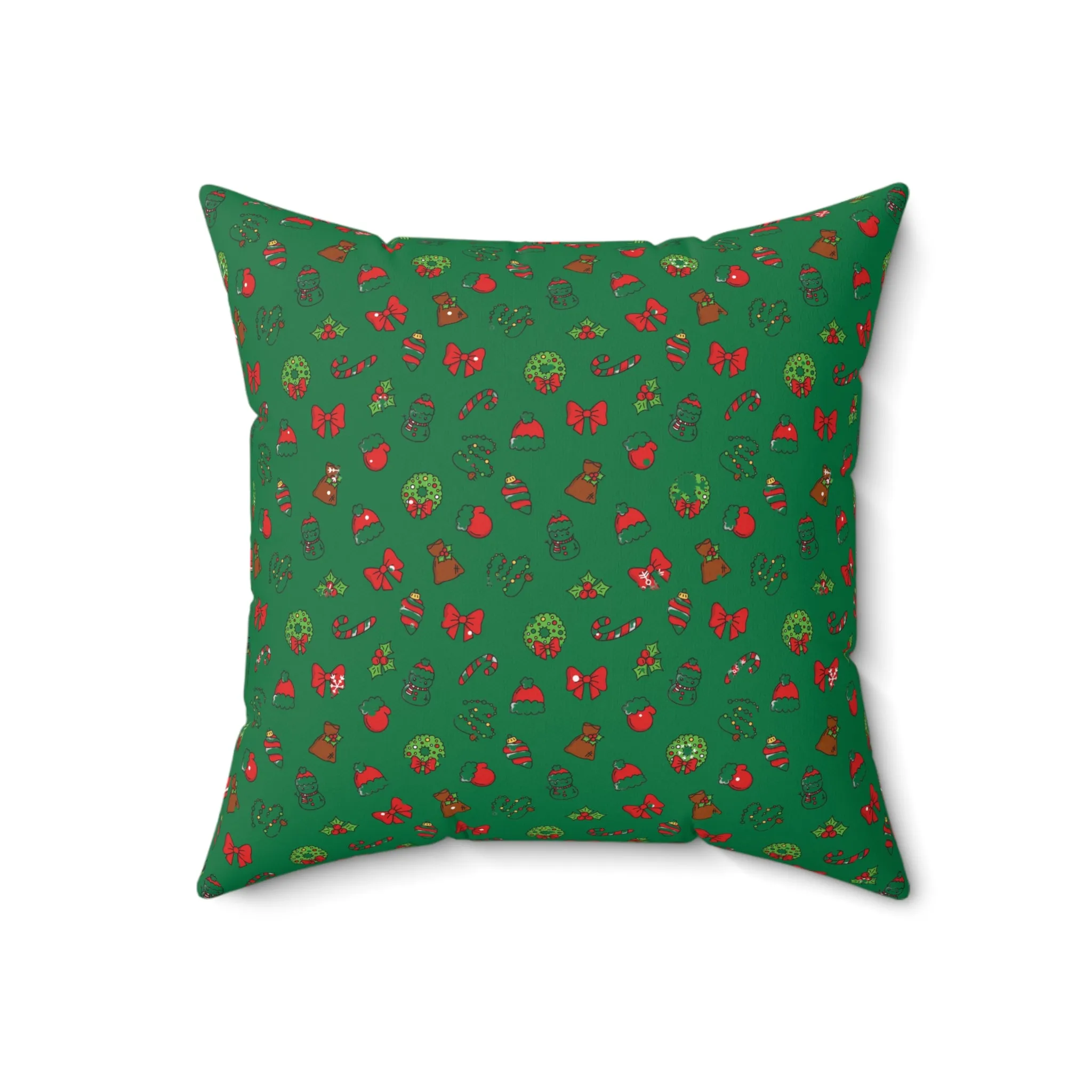 Modern Green Christmas Throw Pillow | Trendy Holiday Home Decor Accent