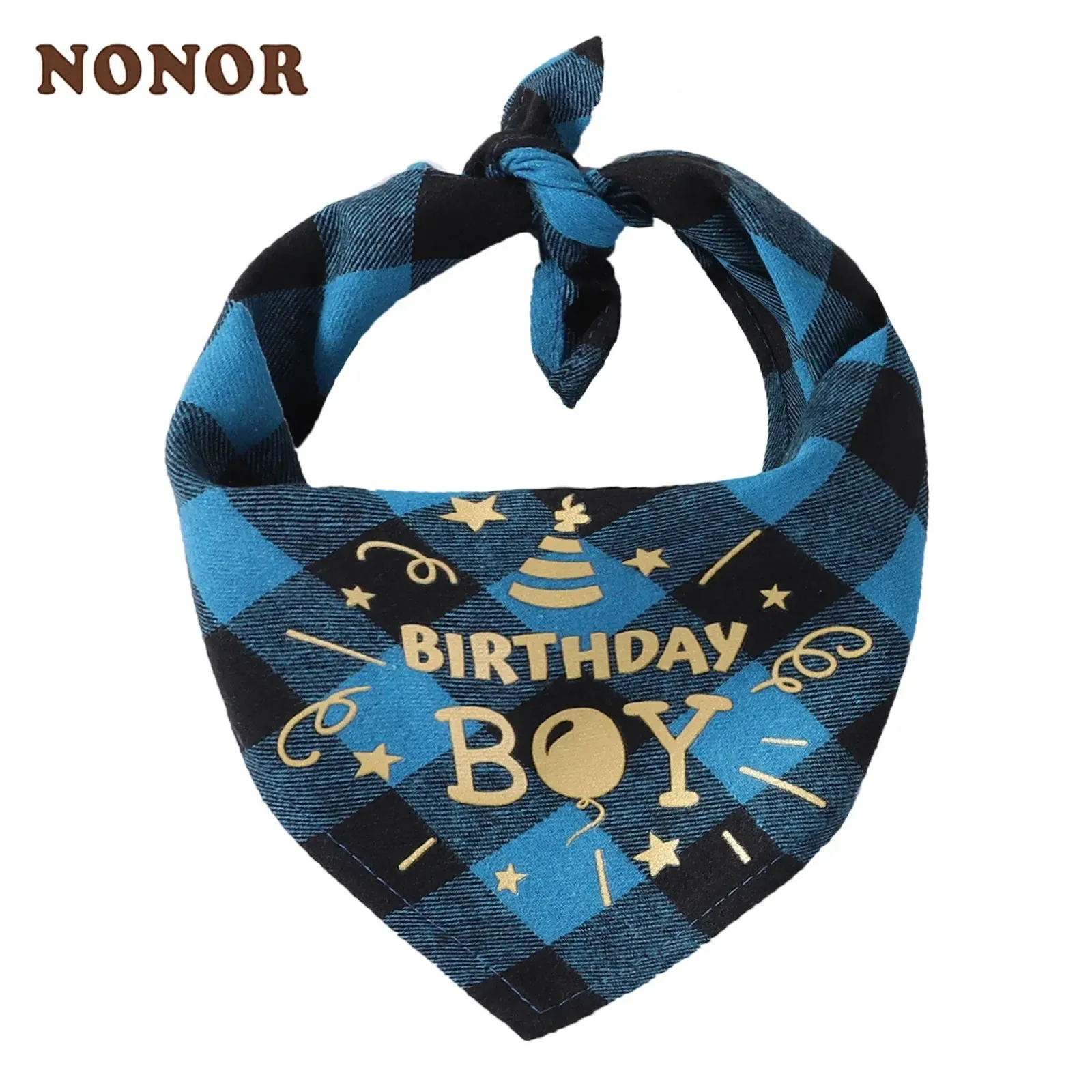 NONOR Cotton Pet Bandanas - Birthday Triangular Scarf Collar for Dogs and Cats