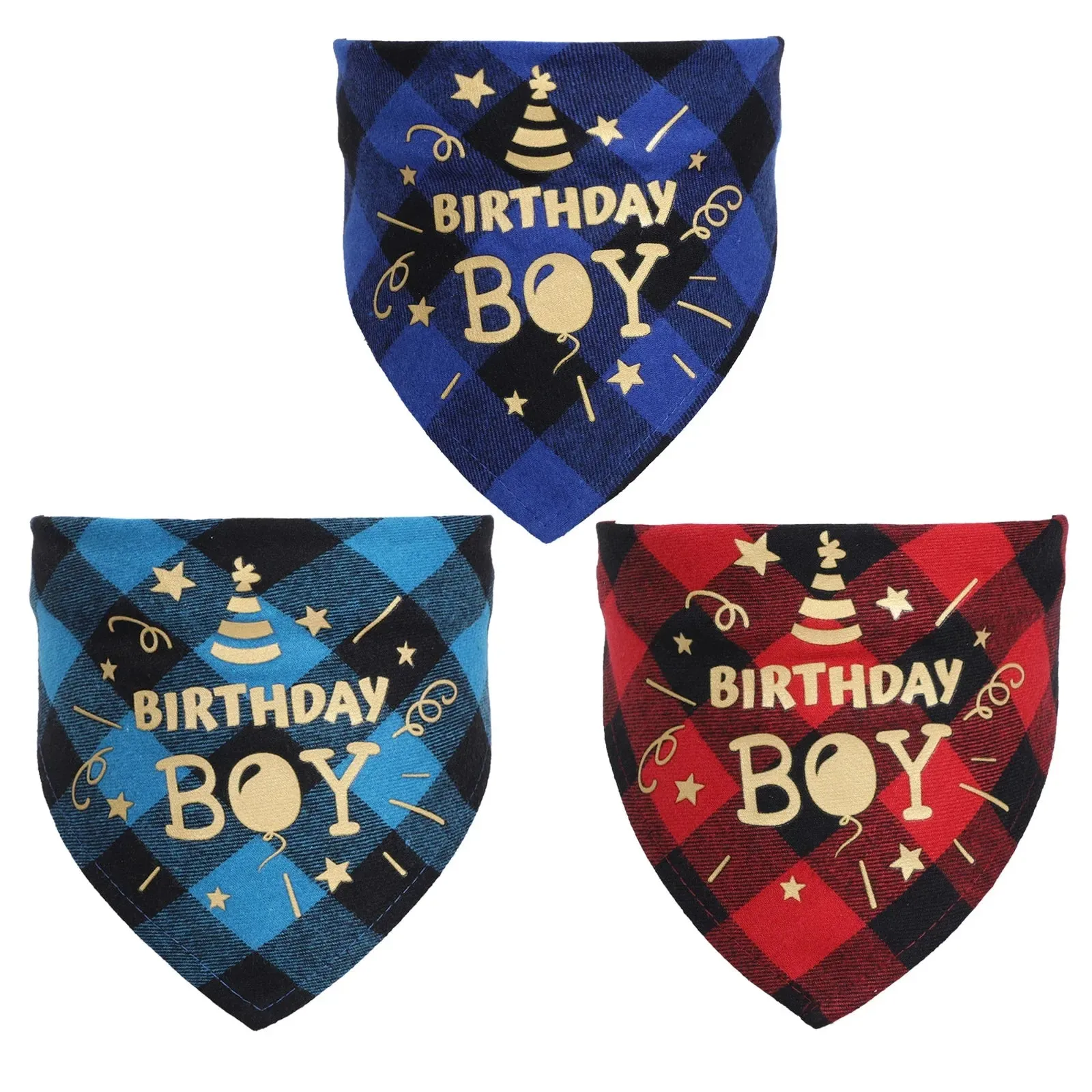 NONOR Cotton Pet Bandanas - Birthday Triangular Scarf Collar for Dogs and Cats