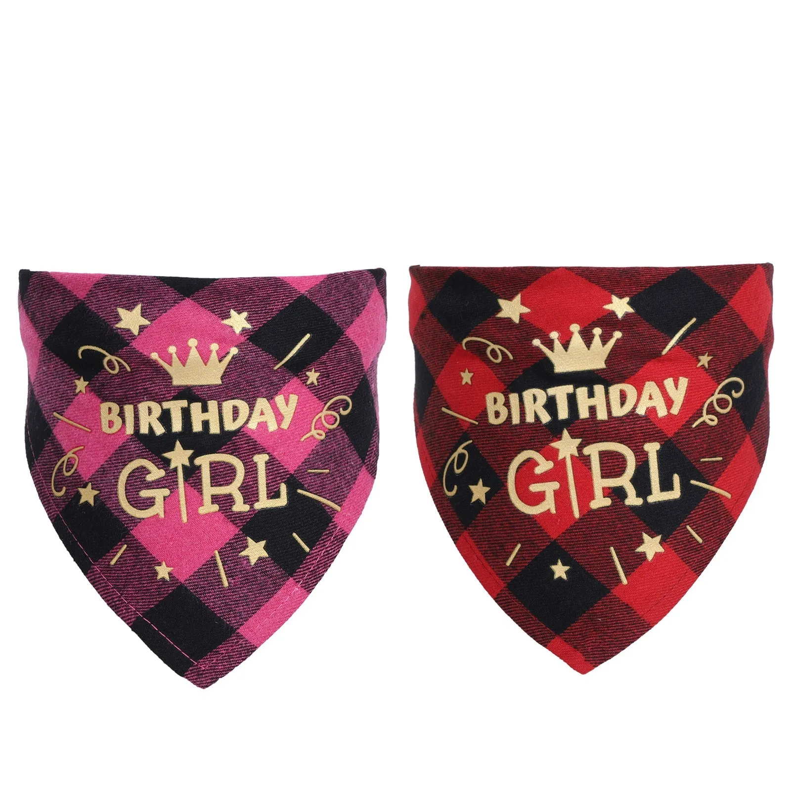 NONOR Cotton Pet Bandanas - Birthday Triangular Scarf Collar for Dogs and Cats