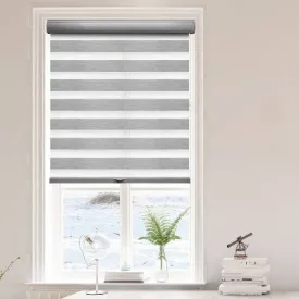 Open Box - 1pc 30"x72" Light Filtering Cordless Roller Zebra Shade Gray - Lumi Home Furnishings