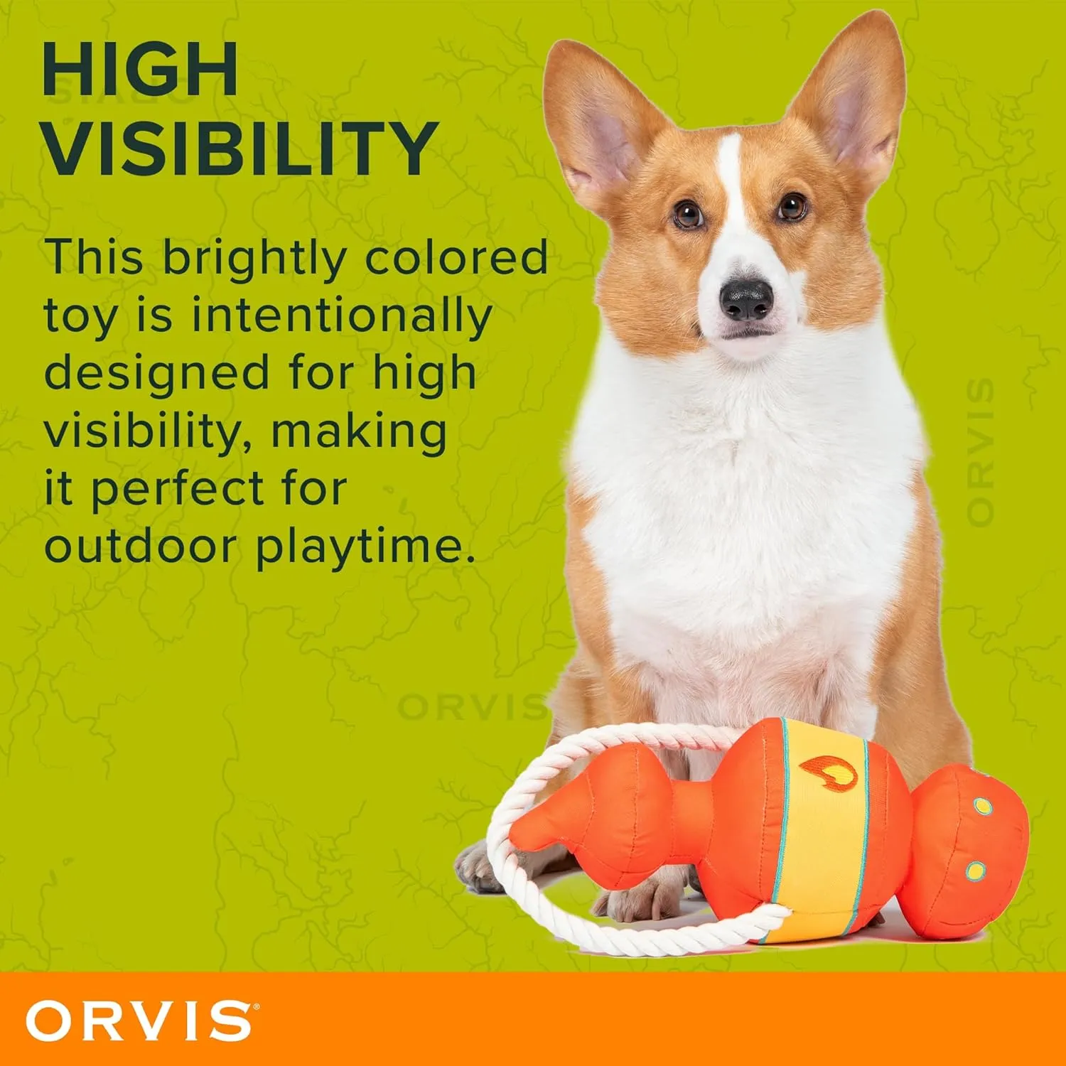 Orvis Dog Bark After Dark Lantern Tug Toy for Dogs | Durable Squeaky Dog Tug Toy - Extra Durable with Double Stitching, Mesh Lining, Squeaker and Rope Handle - Ideal for Medium to Large Breeds