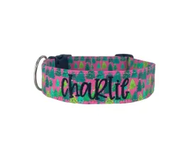 Personalized Dog Collar | Hot Pink Christmas Dog Collar | Duke & Fox®
