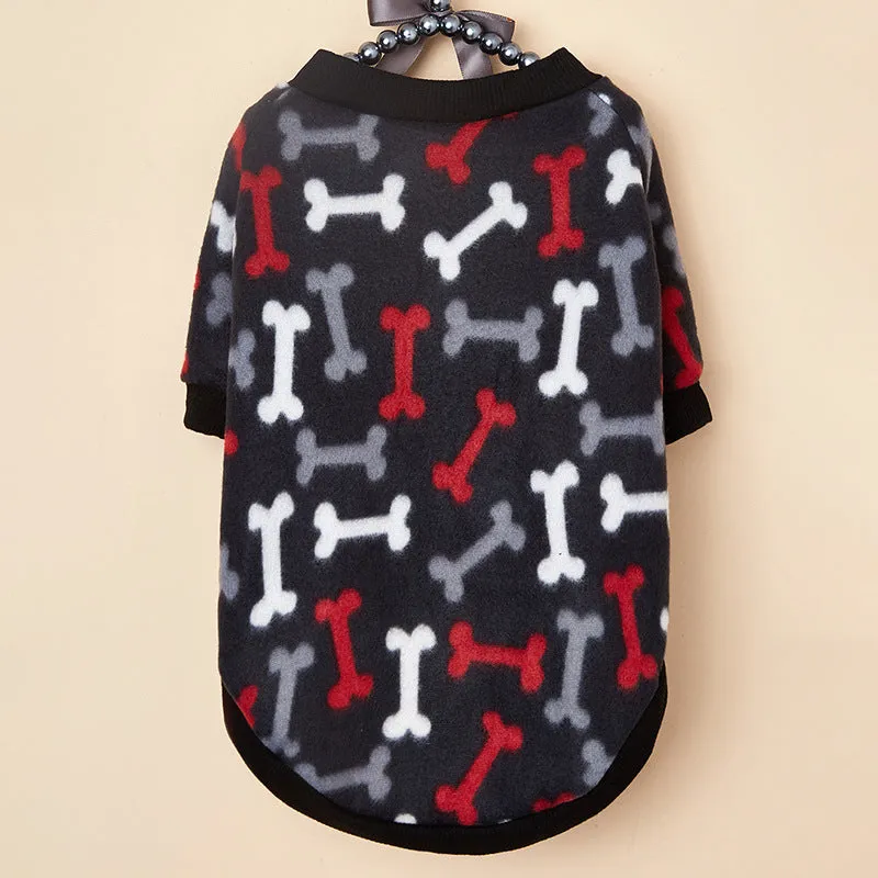 Pet Clothes Spring and Summer Print Sweater Breathable Cute Dog Clothing