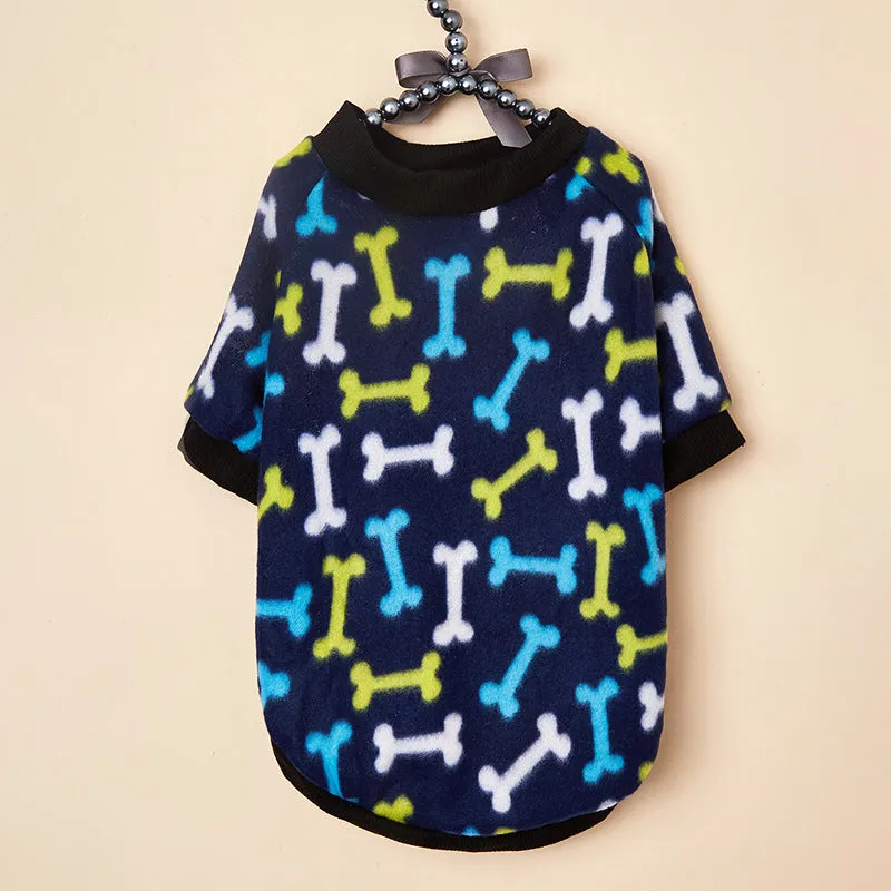 Pet Clothes Spring and Summer Print Sweater Breathable Cute Dog Clothing