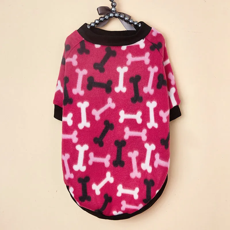 Pet Clothes Spring and Summer Print Sweater Breathable Cute Dog Clothing