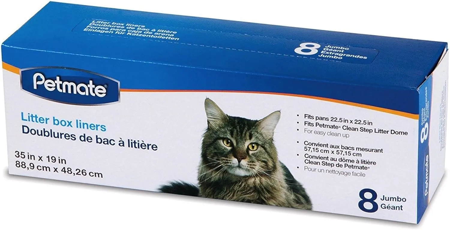 Petmate 24 Pack of Booda Dome Clean Step Cat Box Liners Jumbo, 3 Boxes Each Containing 8 Liners