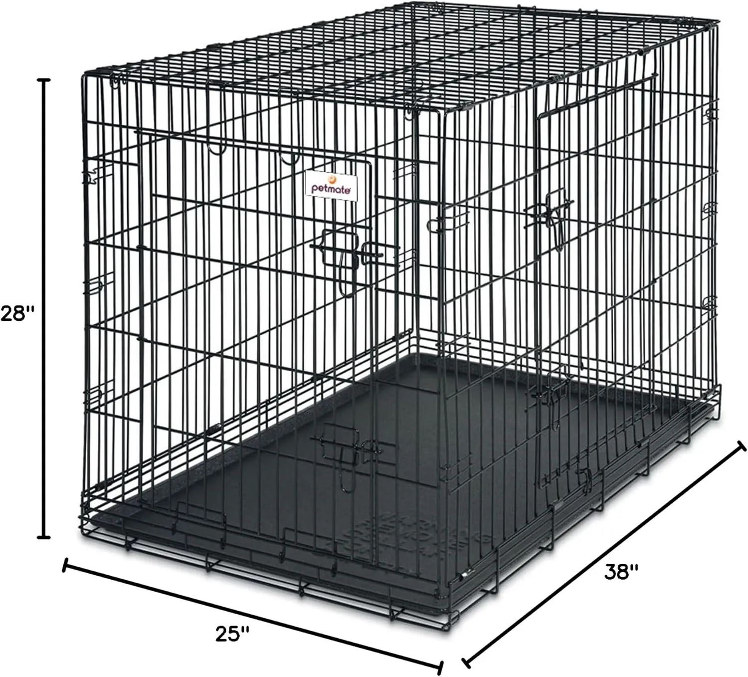 Petmate 38-Inch 2-Door Training Retreats Wire Kennel for Dogs, 70 to 90-Pound