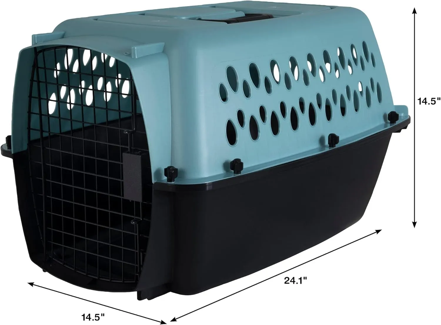 Petmate Fashion Vari Dog Kennel - Portable Crate for Pets 10-20 lbs - Airline-Friendly Pet Carrier - Durable Plastic Shell - For Home and Travel - Made in USA - 24 Inches - Light Blue