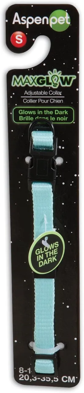 Petmate Glow-in Dark Adjustable Collar, 3/8" x 8-14", Blue