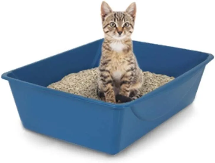 Petmate Litter Pan, Blue/Gray, Small, Made in USA