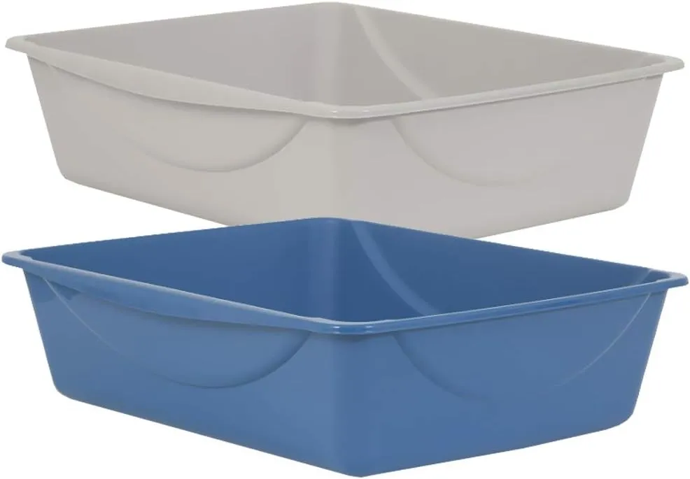 Petmate Litter Pan, Blue/Gray, Small, Made in USA