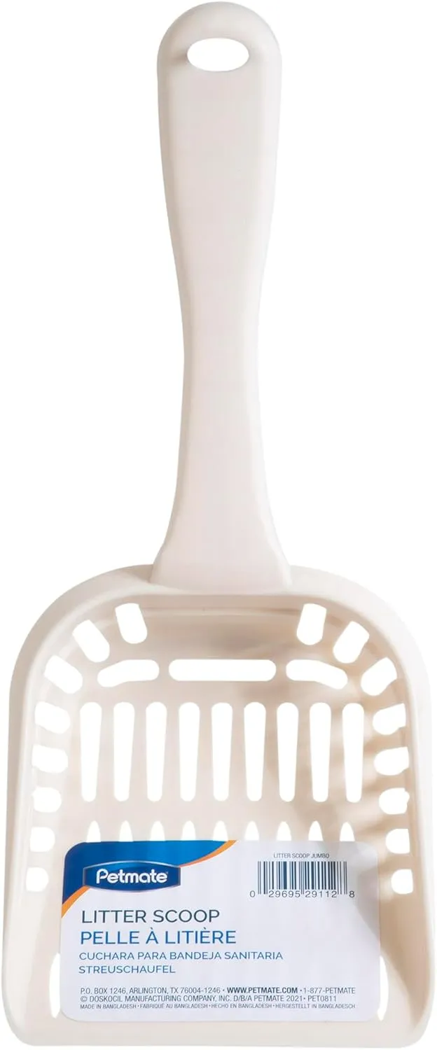 Petmate Litter Scoop for Cats, Jumbo Size, Bleached Linen