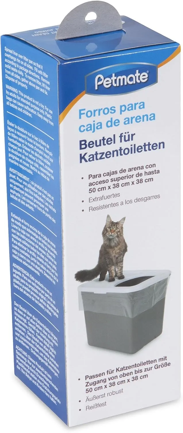 Petmate TOP ENTRY LITTER PAN LINERS Dark Grey 8 Count (Pack of 1)
