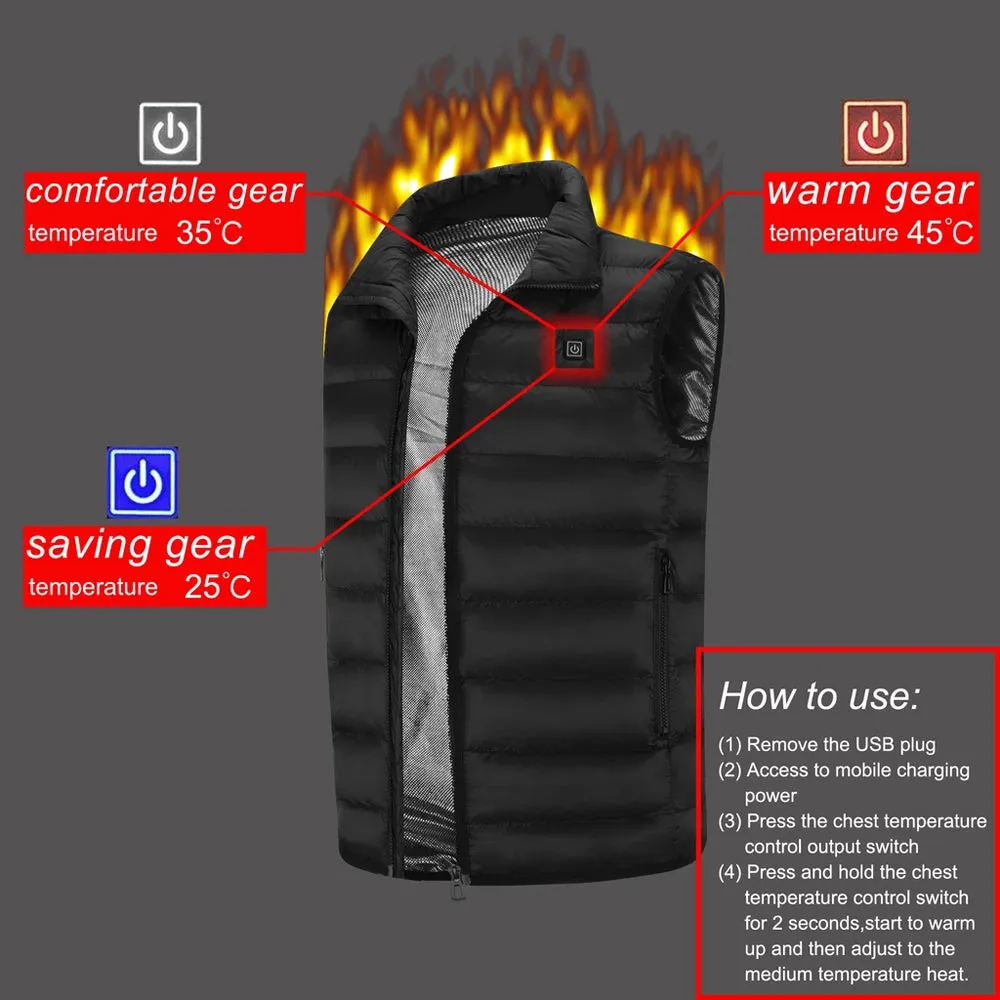 Sidiou Group Electric USB Heated Charging Adjustable Down Vest