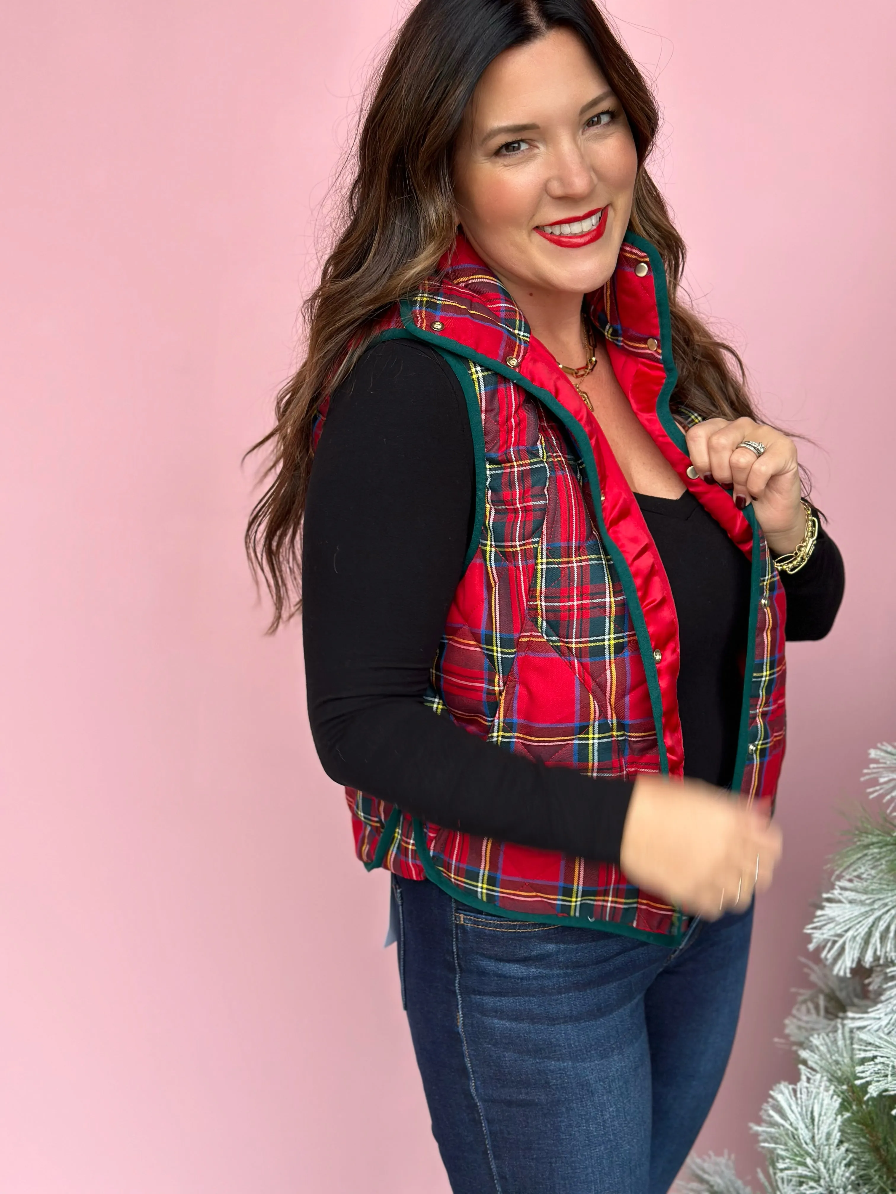 Sleigh Ride Quilted Plaid Vest