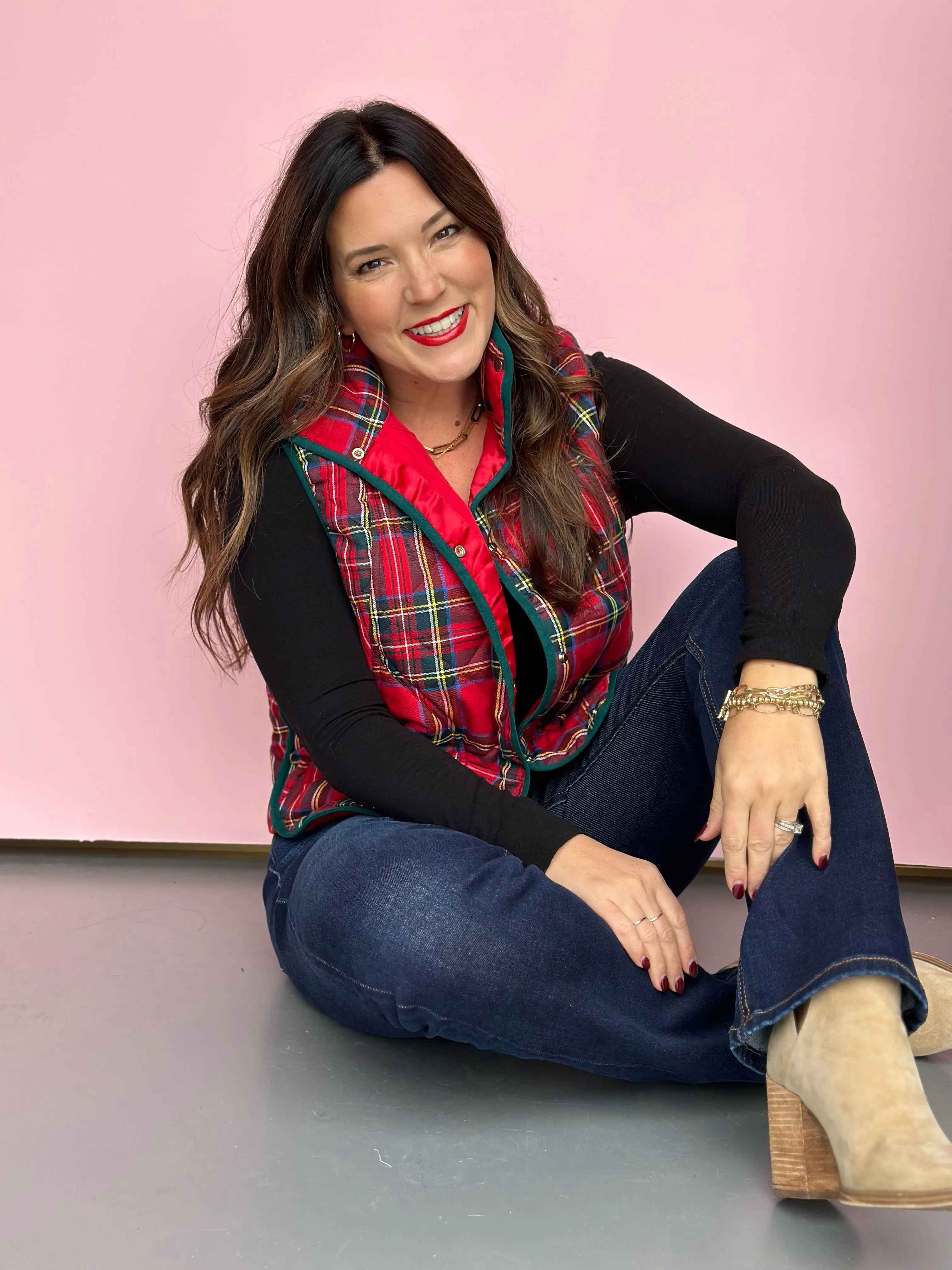 Sleigh Ride Quilted Plaid Vest
