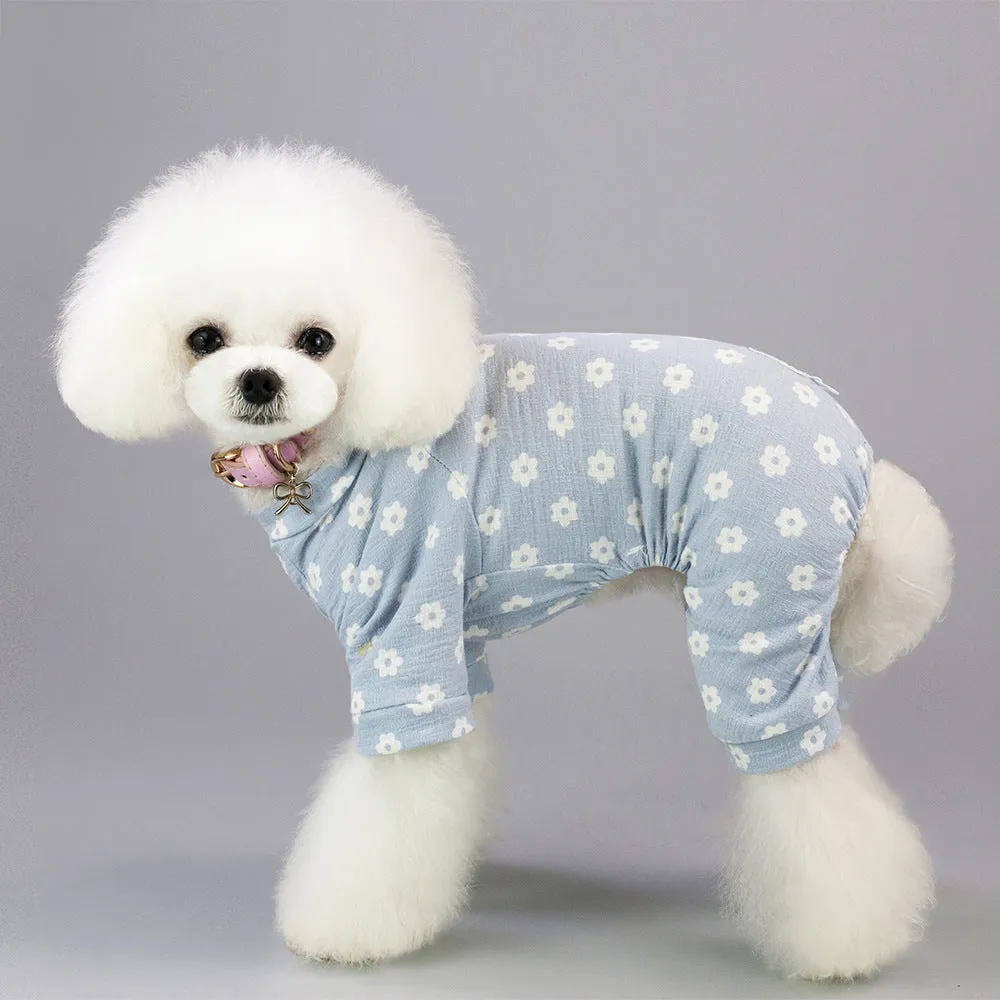 Small dog daisy flower cool summer pet clothes