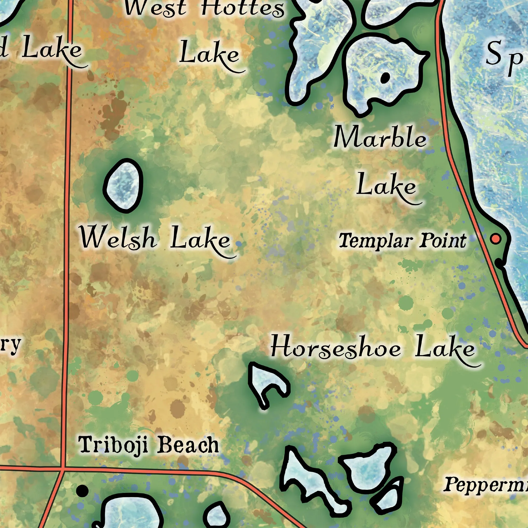 Spirit Lake and Lake Ookoboji Iowa Map Blanket Double Stitched Edges Cozy Luxury Fluffy Super Soft 430 GSM Polyester Throw Blanket
