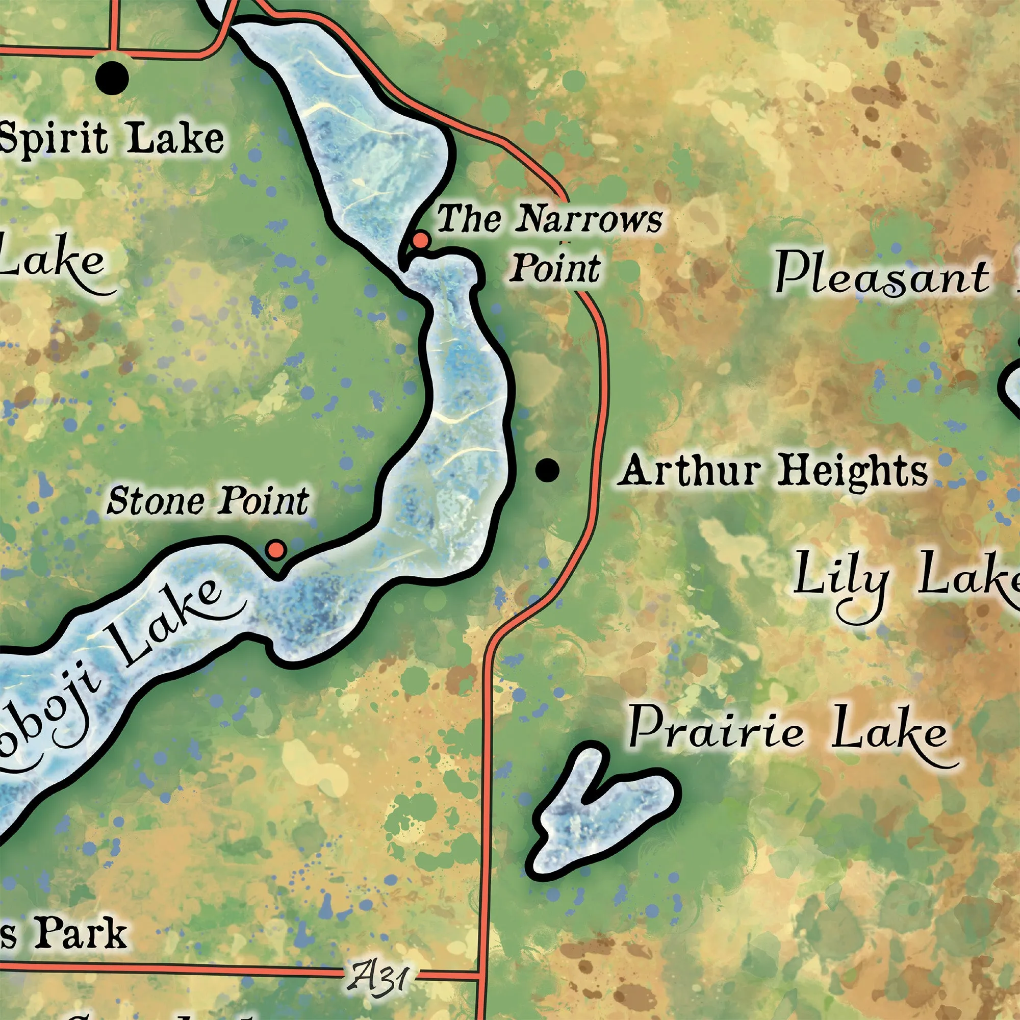 Spirit Lake and Lake Ookoboji Iowa Map Blanket Double Stitched Edges Cozy Luxury Fluffy Super Soft 430 GSM Polyester Throw Blanket