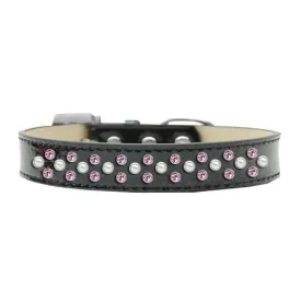Sprinkles Ice Cream Dog Collar Pearl and Light Pink Crystals Size 12 Black