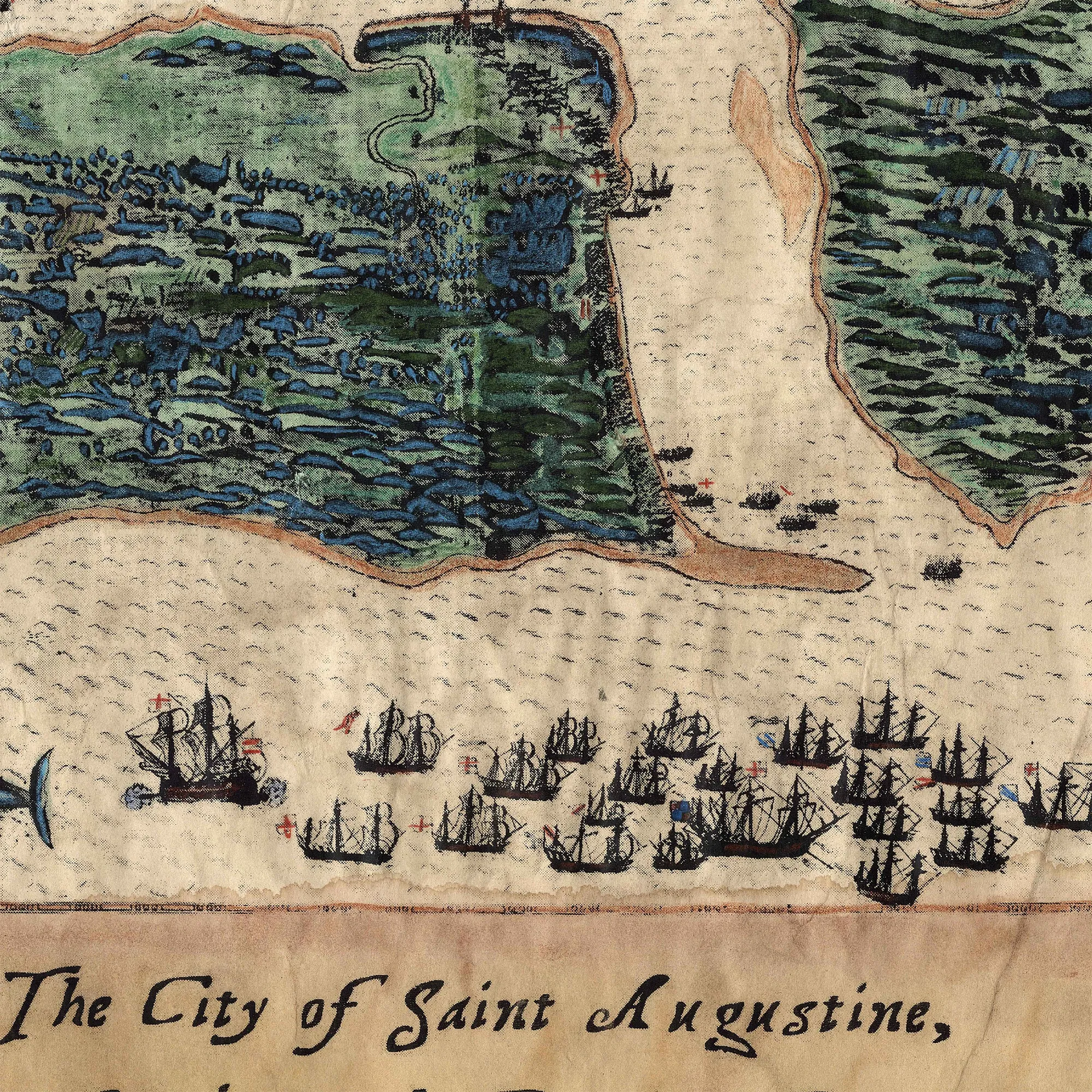 St. Augustine boazio Florida Map Blanket Double Stitched Edges Cozy Luxury Fluffy Super Soft 430 GSM Polyester Throw Blanket