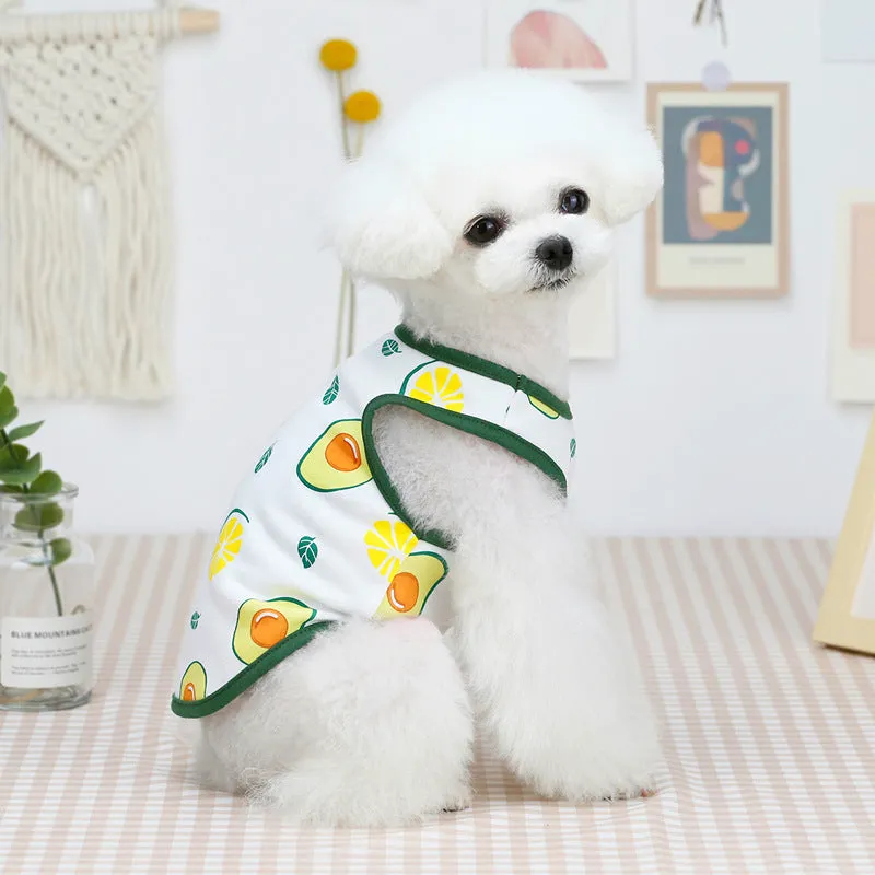 Summer cute fruit vest pet clothing for dogs and cats