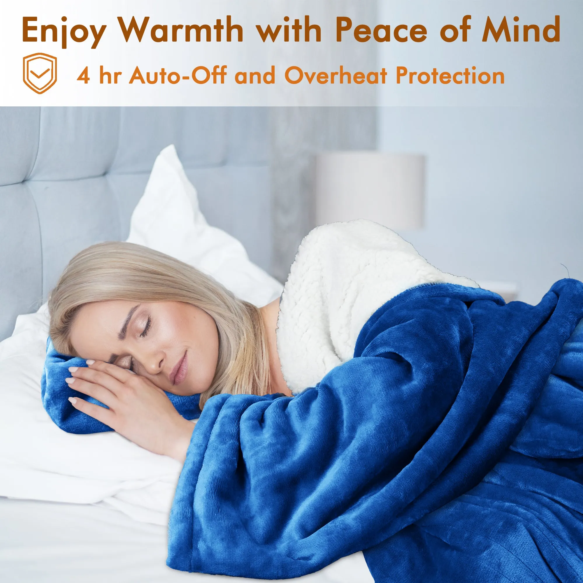 Tirrinia Electric Heated Wearable Blanket Blue