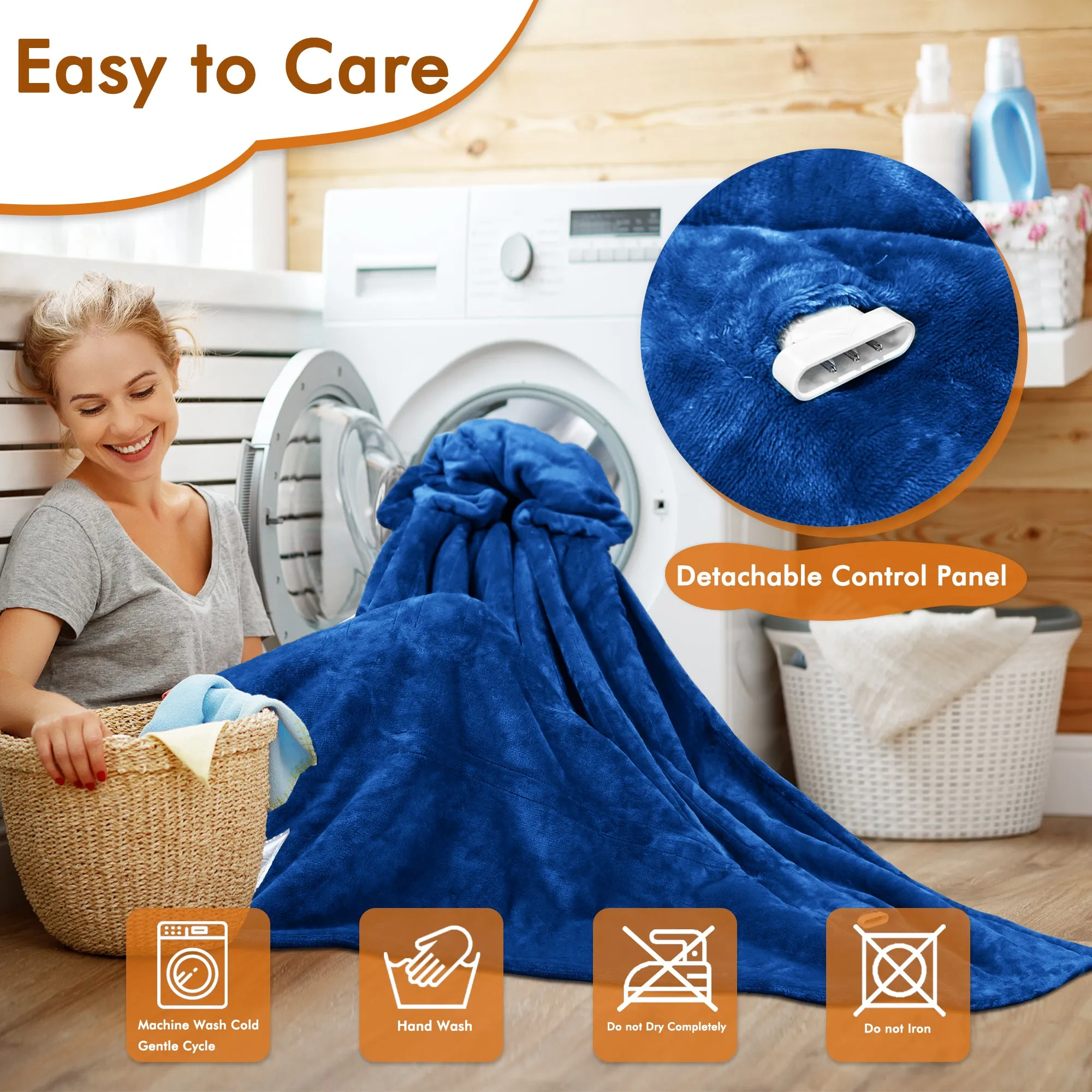 Tirrinia Electric Heated Wearable Blanket Blue