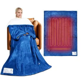 Tirrinia Electric Heated Wearable Blanket Blue