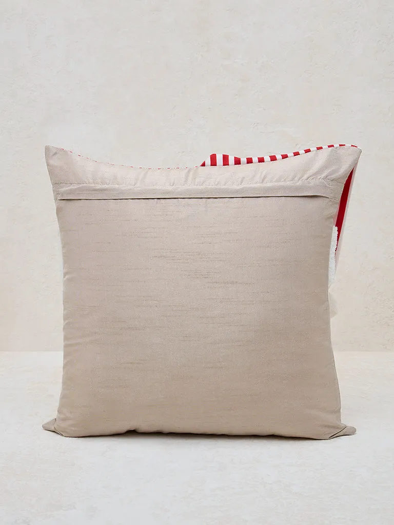 Westside Home Red Santa Claus Themed Cushion Cover