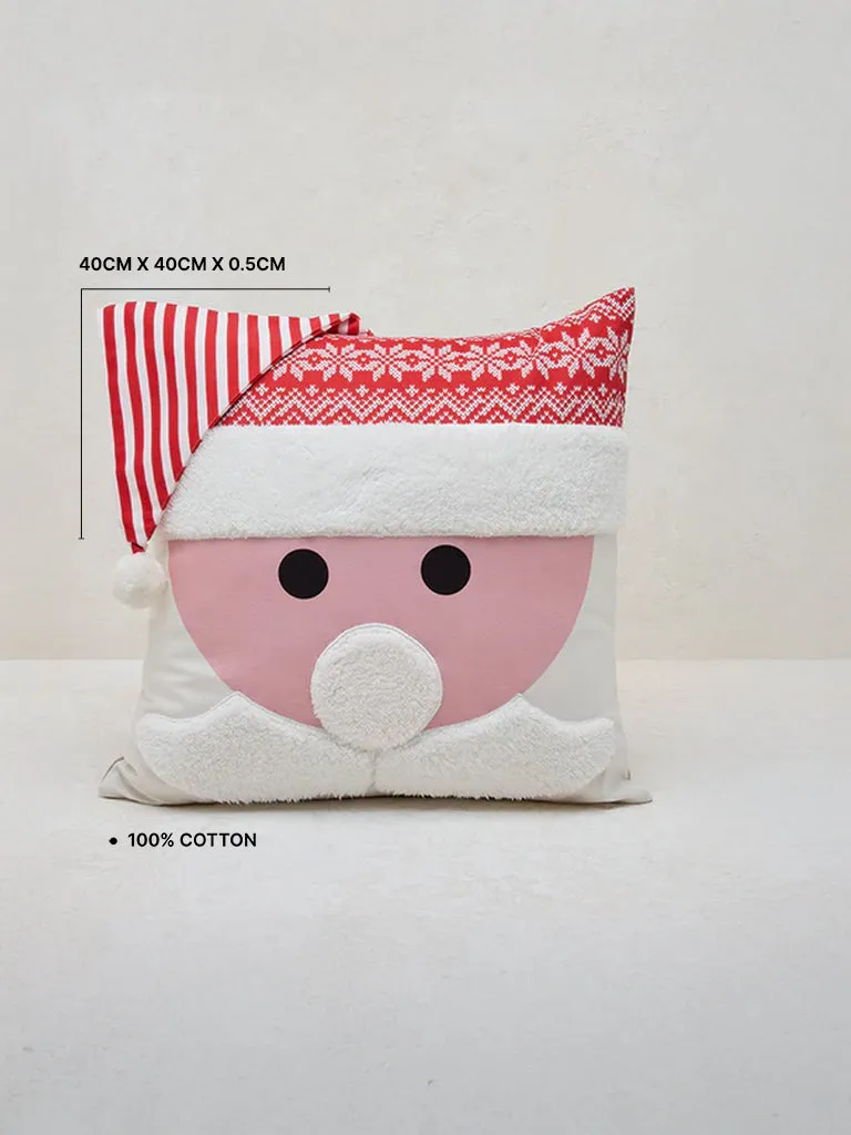 Westside Home Red Santa Claus Themed Cushion Cover