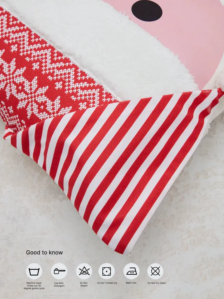 Westside Home Red Santa Claus Themed Cushion Cover