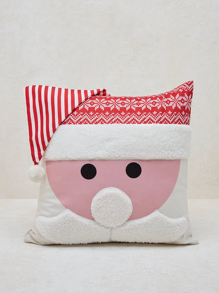 Westside Home Red Santa Claus Themed Cushion Cover